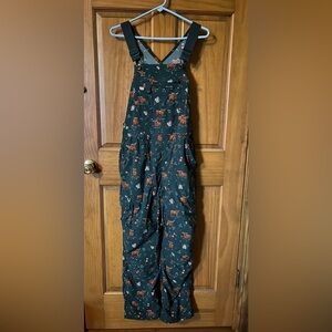 Women’s Duluth Trading Co Heirloom gardening bib overalls Highland Cow sz small